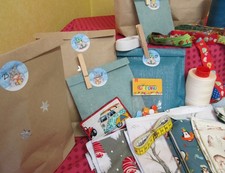 Stoff  Näh Zubehör Adventskalender  DIY 24 x Jersey Baumwolle Zutaten Jungs