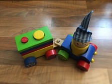 HABA Holz Wichteltruck Auto mit Wichtel und Anhänger Steckspiel