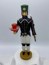 Lichterträger Bergmann 29,5 cm Werner Figuren Seiffen Erzgebirge 1995 Autogramm