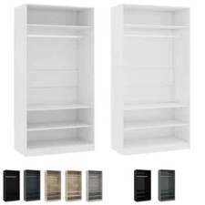 vidaXL Kleiderschrank Regal Kleiderständer Schrank Garderobe offen weiß Schwarz
