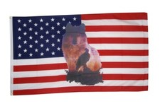 Fahne Flagge USA Wolf mit Adler - 90 x 150 cm Hissflagge