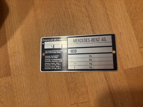Mercedes benz typenschild - mercedes, ag