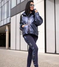 Bastet außergewöhnliche Jacke mit Steppungen,  mit Kapuze Gr. L dunkelblau neu