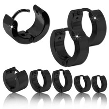 2 Creolen Ohrringe Huggie Creolen Sleeper Ohrstecker Clip Edelstahl Klassisch Unisex 