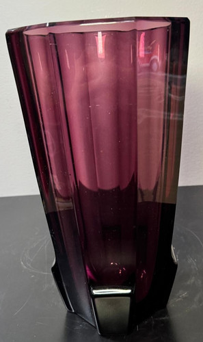 Glas vase moser violett - glas,, vase,