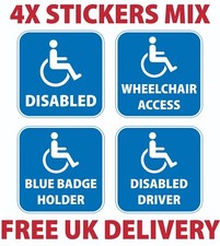 4 x BLAUE VINYL-AUFKLEBER FÜR