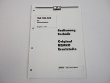 Remko CLK 100 130 160 Öl Heizautomat Bedienungsanleitung Ersatzteilliste