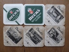 alter Bierdeckel Becks Bremen Masterpiece of Brewing Art 6 St. aus Sammlung 