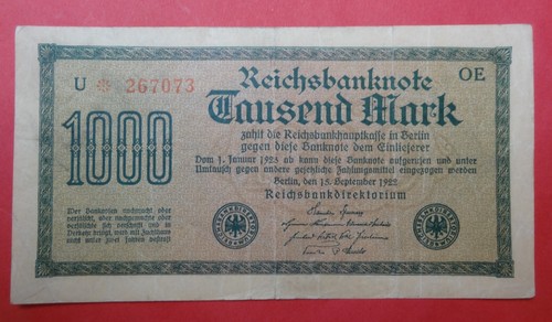 Reichsbanknote 1000 mark - reichsbanknote,