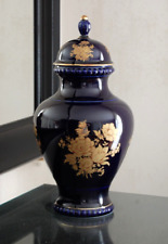 Deckelvase | Bareuther Waldsassen | Porzellan | Kobalt Gold | 33 cm Gesamthöhe