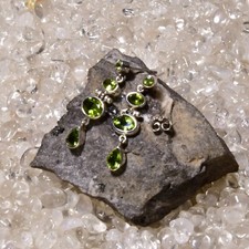 Peridot Ohrring, 925er Silber, Edelstein Ohrringe (3703), Edelsteinschmuck