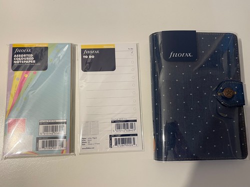 Filofax blue denim dots - filofax,