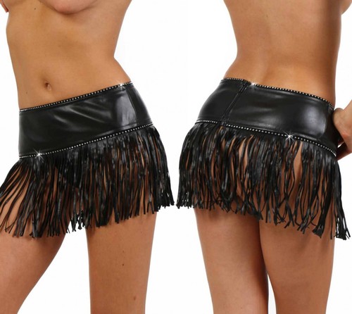 Damen minirock wetlook - damen,