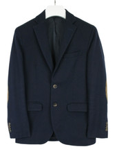 Massimo Dutti 2002 Blazer Herren Eu 46 Ellenbogen Flicken Kerbe Revers Blau