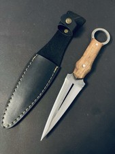 Moderner Dolch mit Ringgriff & Naturholzgriff 4116 Stahl 