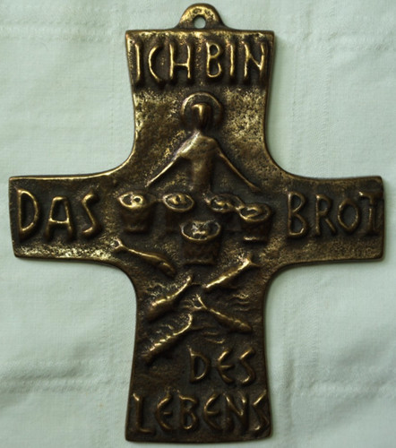 Bronze wandkreuz brot - brot, des