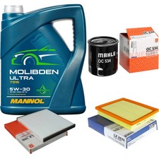 MAHLE Inspektionspaket 5L MANNOL Molibden Ultra 5W-30 für Toyota Prius Plus 1.8