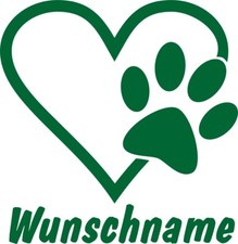 Aufkleber Pfoten Herz