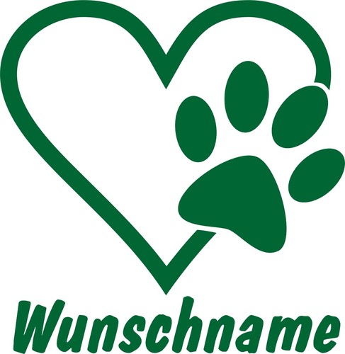 Aufkleber pfoten herz - pfoten,
