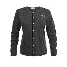 Trachtenstrickjacke Damen Strick Trachtenjacke Jacken Vegan anthrazit Schwarz