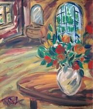 Sommer Interieur Tulpen Vase 1974 Blumen 60x50 cm, Felix Pfefferkorn *1945