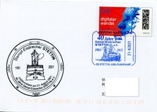 Raddampfer FREYA - Ganzsache mit Bordcachet und Schiffspoststempel 21.-8.2021