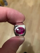 100% Natürliche Herren Rubin Ring ca.Taubenblutrot GGI Zertfikat Edelstein pigeo