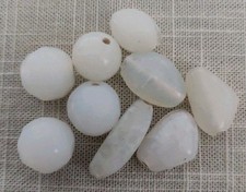 ❤️ Hobbyauflösung ❤️ Konvolut Große Glasperlen Mix Altweiß ~ 12 - 25 mm ❤️