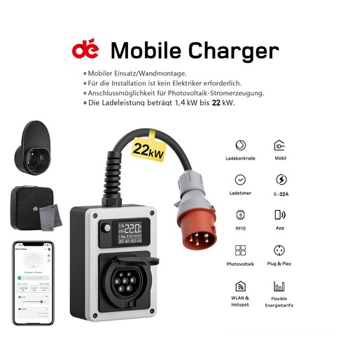 22kw mobile wallbox cee - mobile,