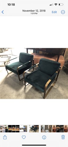Two green lounge chair - green,
