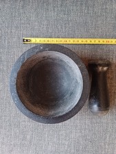 Mörser & Stößel als Set, Stein, grau, Ø 14 cm