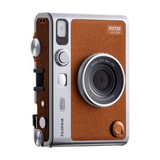 Fuji EVO Instax Mini braun Hybride Sofortbildkamera mit Blitzlicht und Autofokus