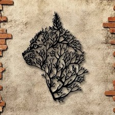 super schöne 2D Metall Katze Baum Wandkunst 30cm Deko Wanddekor lasergeschnitten