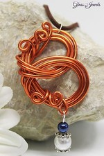 Glass Jewels Silber Kette Oktoberfest Brezel Anhänger Perlen Aludraht #MA048