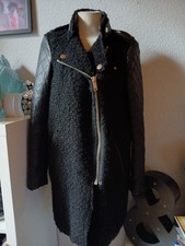 Zara Mantel Kunstleder / Zottel Fell Gr.38 Vintage Mode Freizeit+Geldbörse Gothi