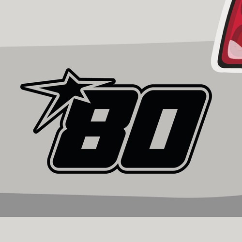 Startnummer aufkleber - startnummer, 80