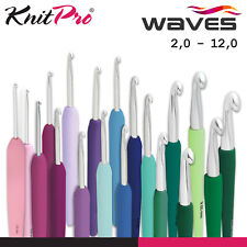 KnitPro Waves 2.0 Häkelnadel Softgriff verschiedene Farben ergonomisch 19 Größen