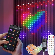 RGB LED-Leuchten Licht Vorhang App Fernbedienung Weihnachts Party Dekoration DE