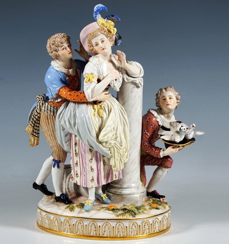 Grosse meissen gruppe - gruppe, figur