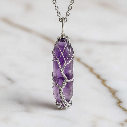 Amethyst halskette edelstein - amethyst,