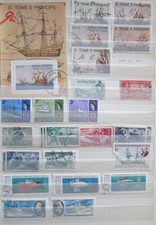 Motivsammlung Schiffe gestempelt im Einsteckbuch - sehr umfangreich