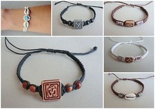 SALE !!!  Armband Stoff Surfer Flower Power Blume Kauri Muschel Hawaii Om