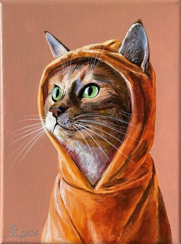 Original gemälde roter kater - original,