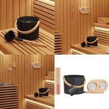 Sauna Zubehör Set Schwarz