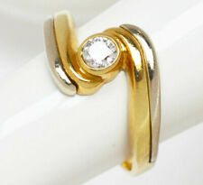 Damenring 14 Karat 585 Gold 4,18 g Gelbgold Weißgold Brillant Solitär Gr. 55