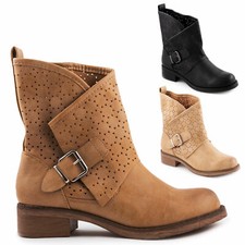 Damen Stiefel niedrig Biker