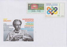 Fehldruck Gedenkbrief / Plusbrief Albert Schweitzer ohne Matrixcode - postfrisch