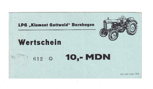Ddr lpg geld wertschein - wertschein, mdn