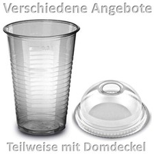 Plastikbecher 0,3l , Domdeckel