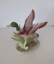 Ente Wildente Porzellan Figur Tiere Vogel, handbemalt, 2. Hälfte 20. Jahrhundert